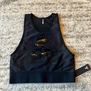 Soulcycle x Ultracor NWT size small black foil logo on black bra
